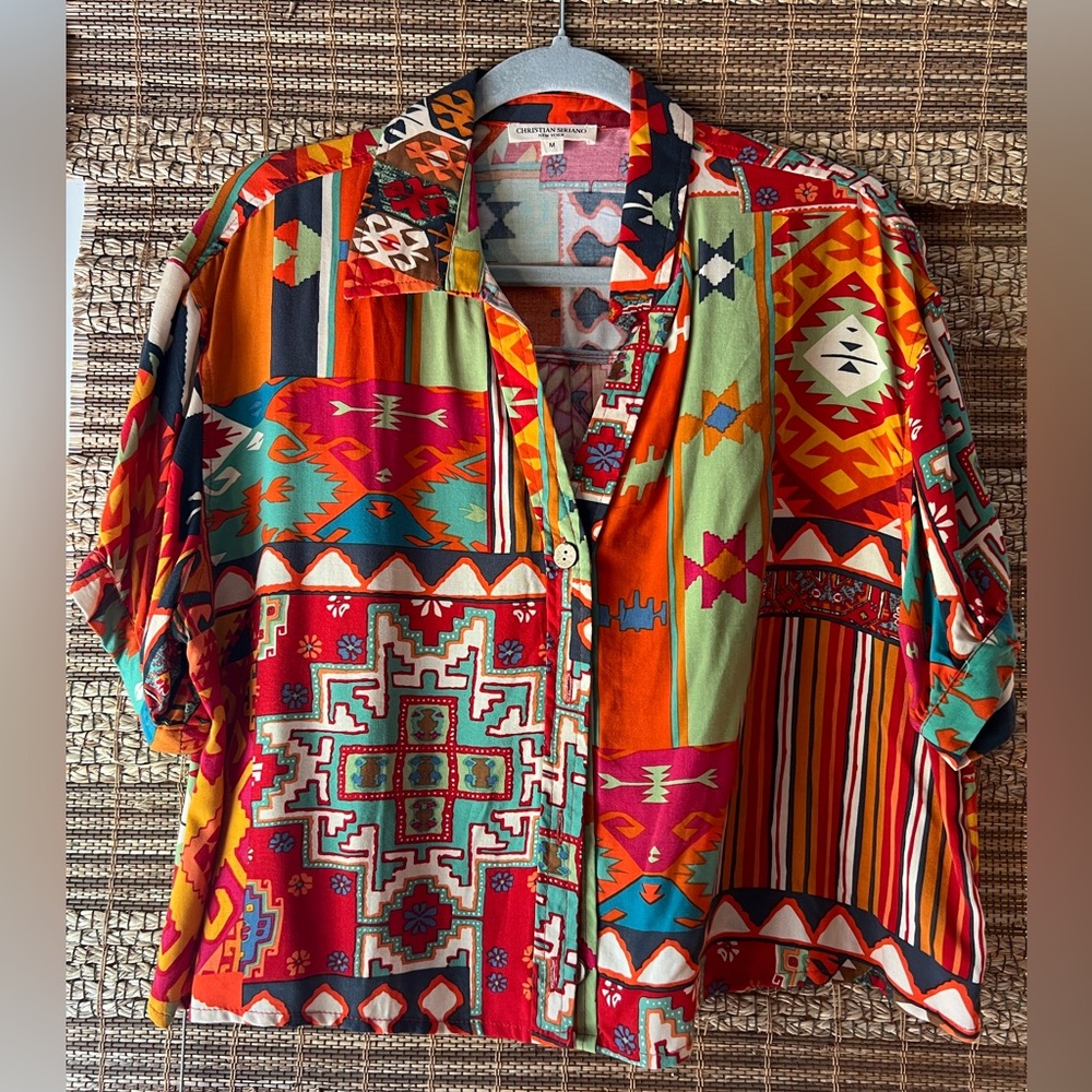 Christian Siriano Multicolor Geometric Shirt